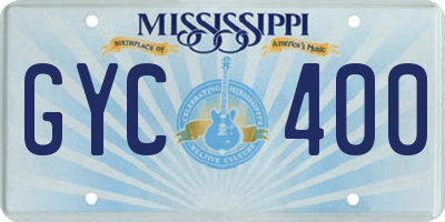 MS license plate GYC400