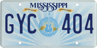 MS license plate GYC404