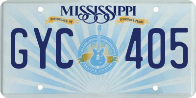MS license plate GYC405