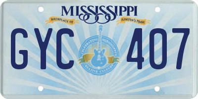 MS license plate GYC407