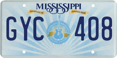 MS license plate GYC408