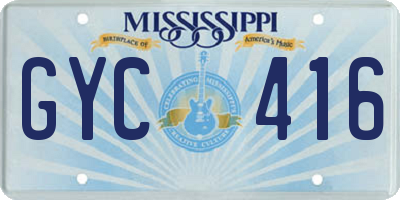 MS license plate GYC416