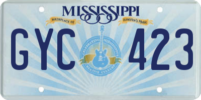 MS license plate GYC423
