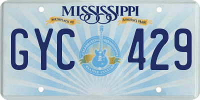 MS license plate GYC429