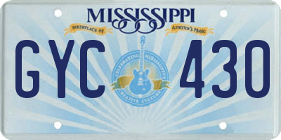 MS license plate GYC430