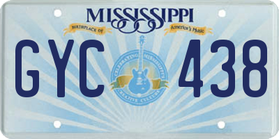 MS license plate GYC438