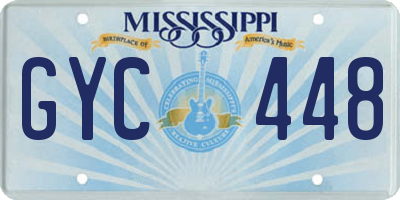 MS license plate GYC448