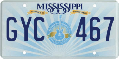 MS license plate GYC467