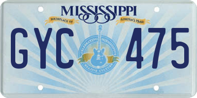 MS license plate GYC475