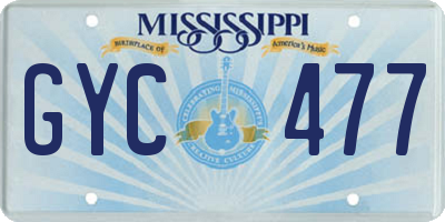 MS license plate GYC477