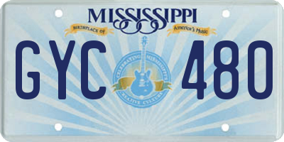 MS license plate GYC480