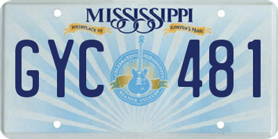 MS license plate GYC481