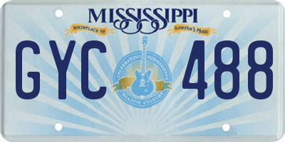 MS license plate GYC488