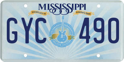MS license plate GYC490