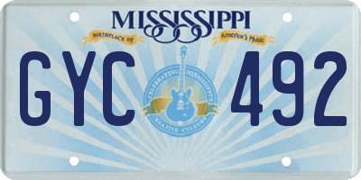 MS license plate GYC492