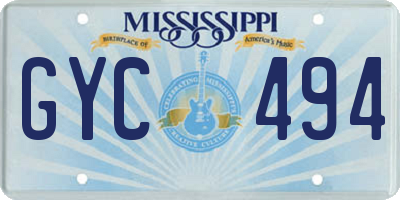 MS license plate GYC494