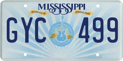 MS license plate GYC499
