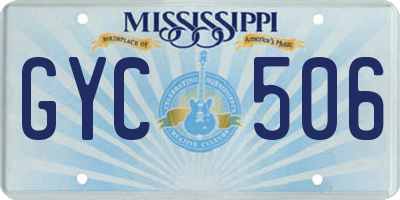 MS license plate GYC506