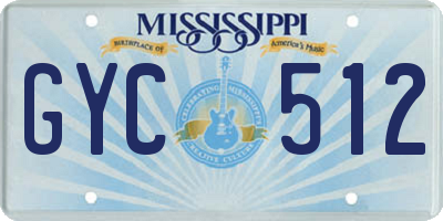 MS license plate GYC512