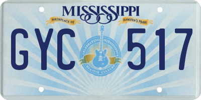 MS license plate GYC517