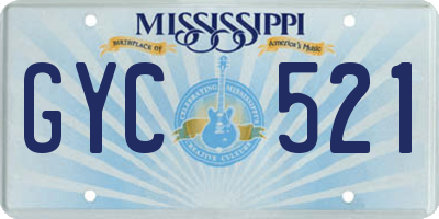 MS license plate GYC521