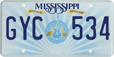 MS license plate GYC534