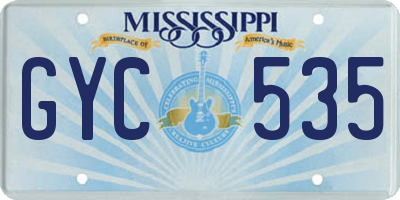 MS license plate GYC535