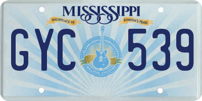 MS license plate GYC539