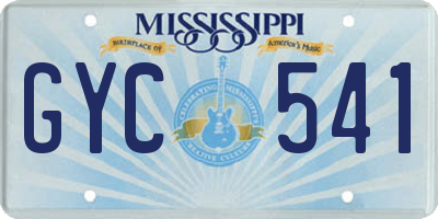 MS license plate GYC541