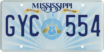 MS license plate GYC554