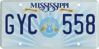 MS license plate GYC558