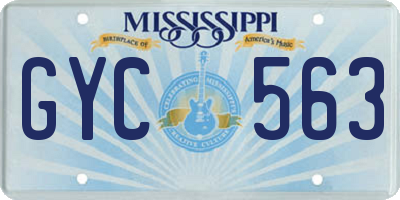 MS license plate GYC563