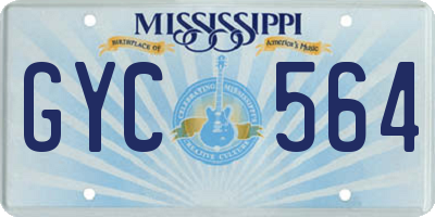 MS license plate GYC564