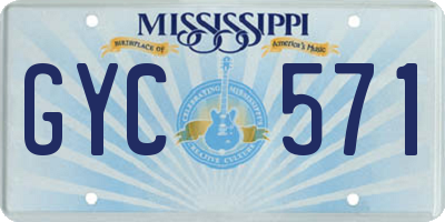 MS license plate GYC571