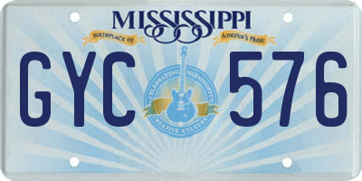 MS license plate GYC576
