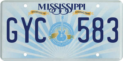 MS license plate GYC583