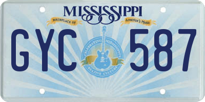 MS license plate GYC587