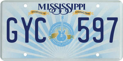 MS license plate GYC597