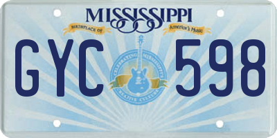 MS license plate GYC598