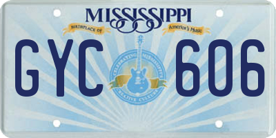 MS license plate GYC606