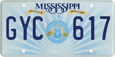 MS license plate GYC617