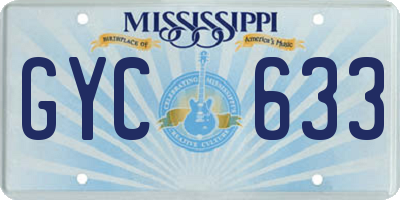MS license plate GYC633