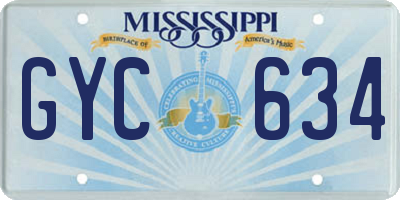 MS license plate GYC634