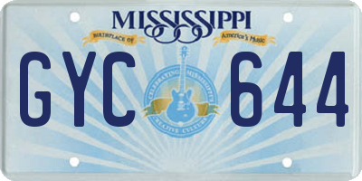 MS license plate GYC644