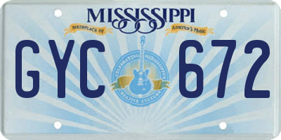 MS license plate GYC672