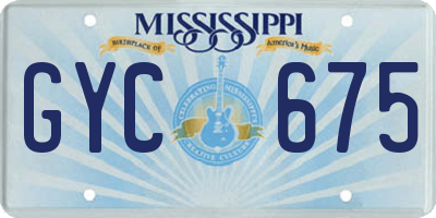 MS license plate GYC675