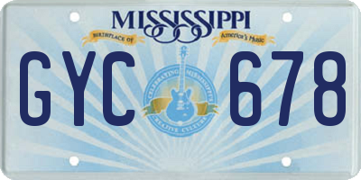 MS license plate GYC678