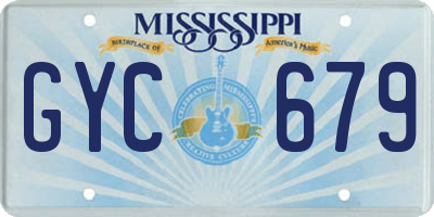 MS license plate GYC679