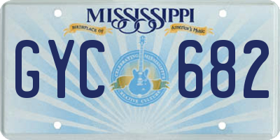 MS license plate GYC682