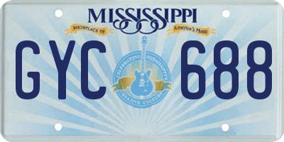 MS license plate GYC688
